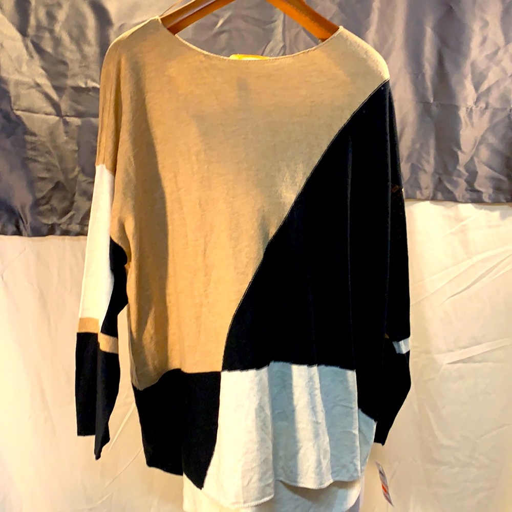 INC international heather ginger block sweater 2x